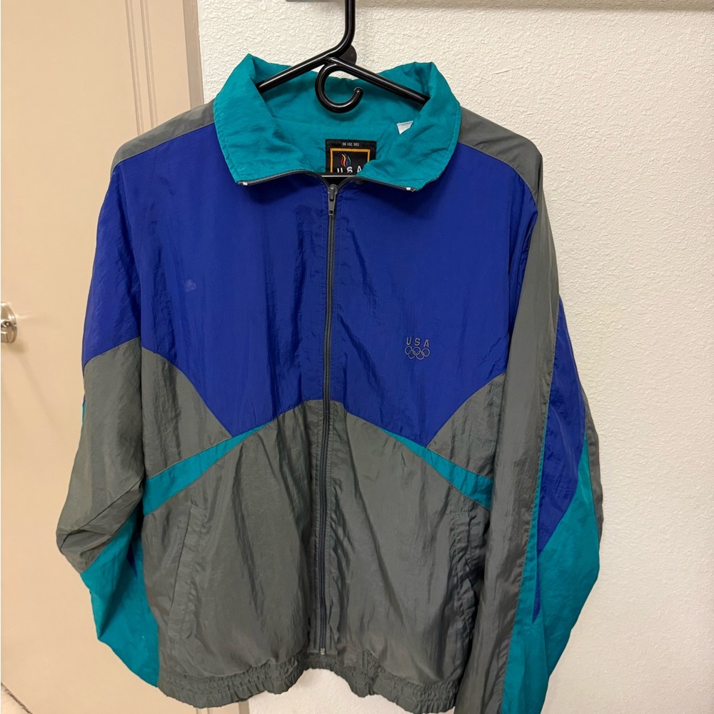 JCPenney Blue and Gray Windbreaker Jacket
